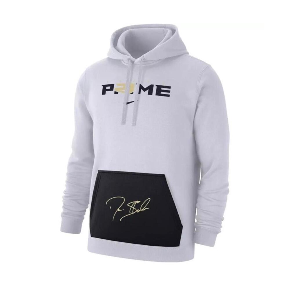 NWT Nike Men's Coach Prime Deion Sanders 2.0 White Pullover Hoodie Size M